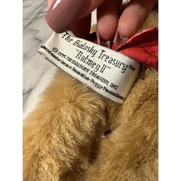 VTG The Bialosky Treasury Nutmeg 2 II Teddy Bear Girl Jointed 8" 1995 Red Hat - Picture 8 of 9